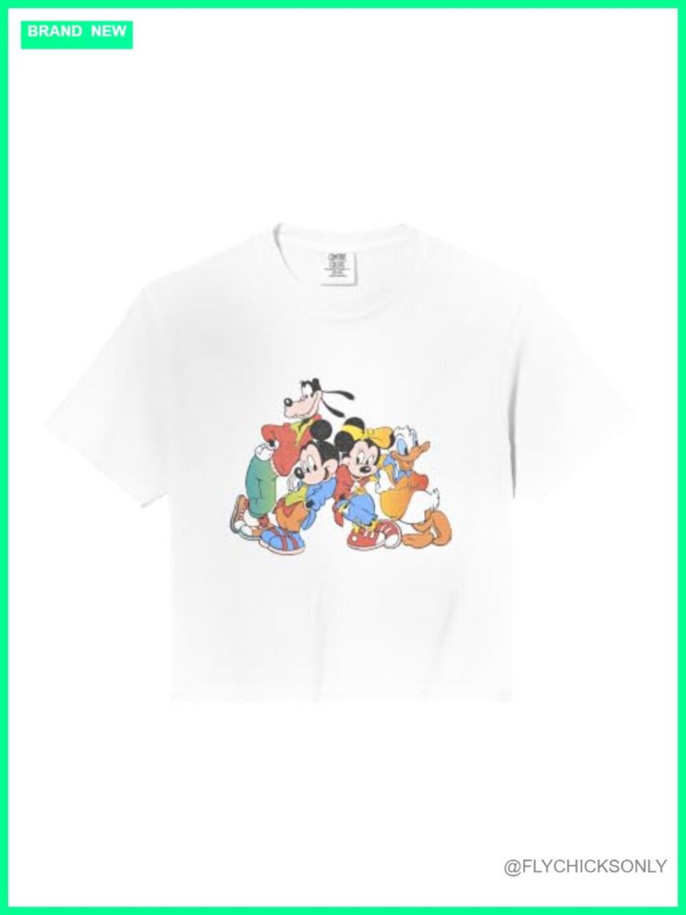 Mickey Mouse & Friends 90s Crop Top Boxy Fit Crew Neck Short Sleeve
